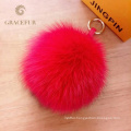 Professional supplier fox fur Pom Pom keychain